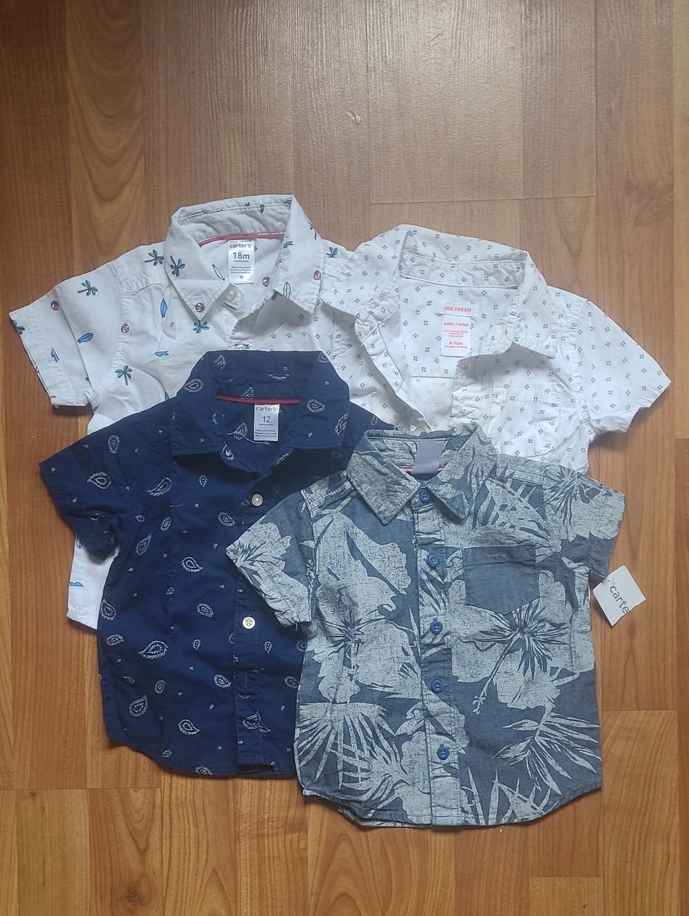 4 Boys Short-Sleeve Button-Downs 6-18 mos